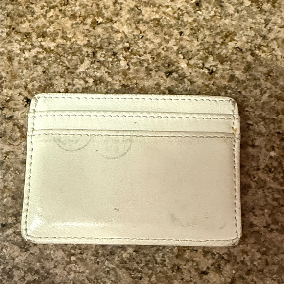 Tory Burch Ivory Leather Card Case with Gold Logo - Picture 2 of 11